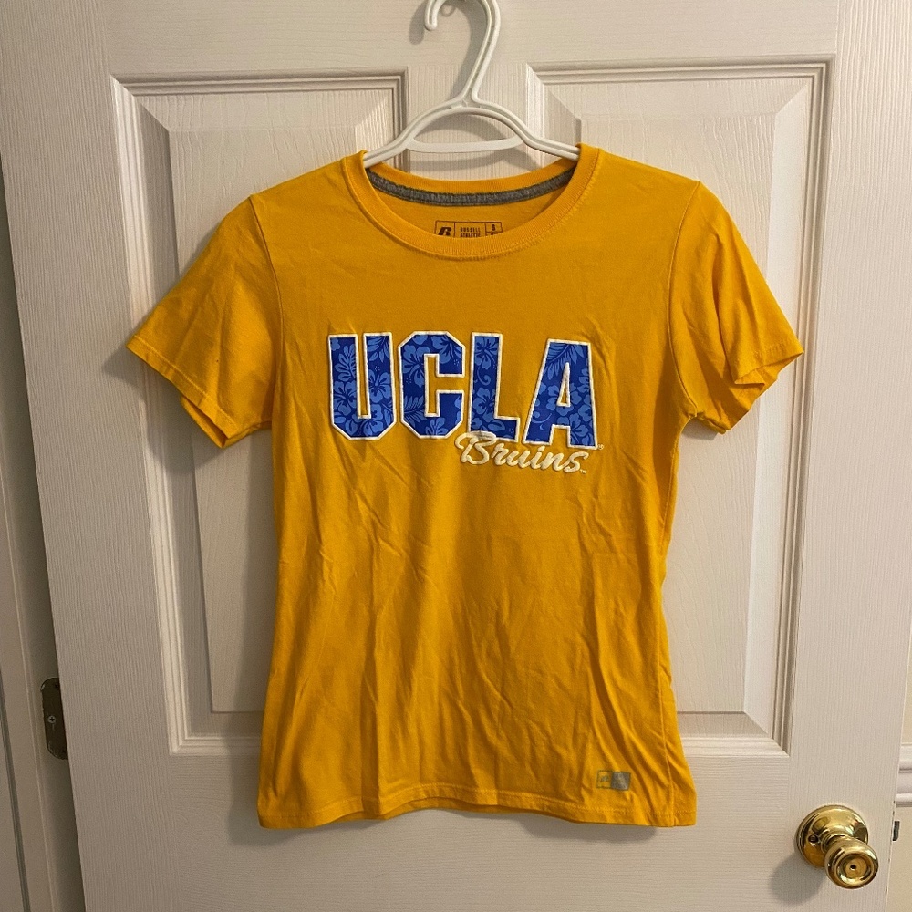 Russell Athletic UCLA Bruins Orange T-Shirt with Blue Lettering Size S